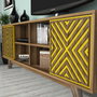 Hanah Home Mueble de TV Bohemio Nogal y Amarillo